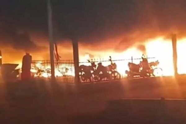 Huge fire at Varanasi railway station. 200 bikes burnt