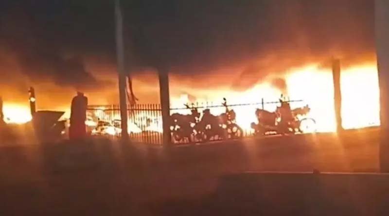 Huge fire at Varanasi railway station. 200 bikes burnt