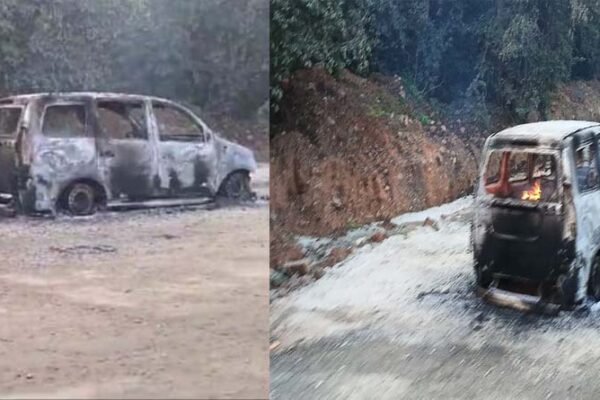 Maoists set the car on fire