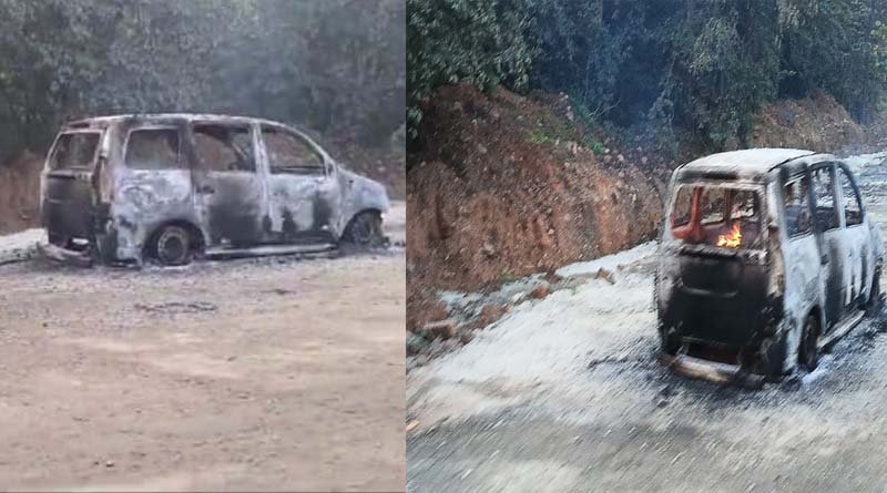 Maoists set the car on fire