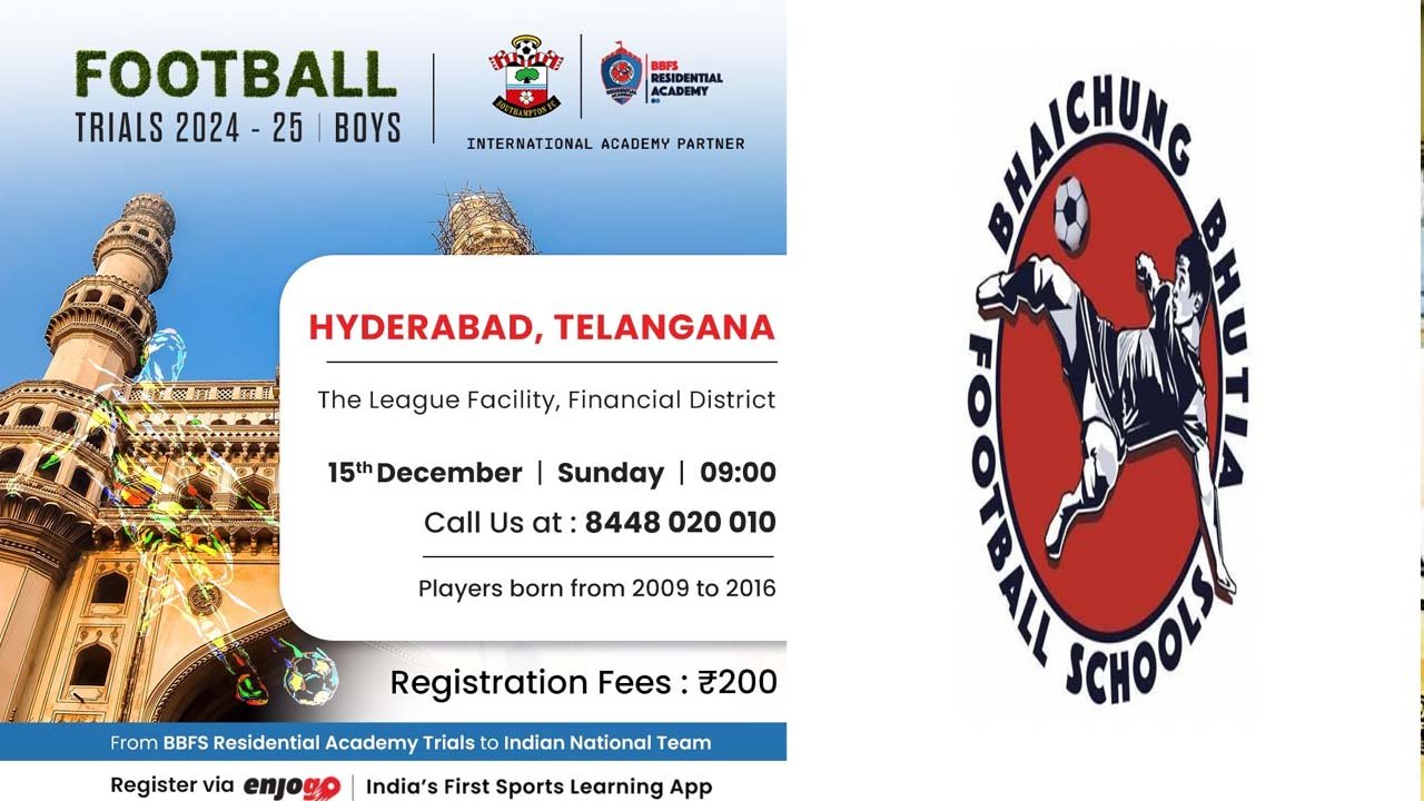 Bhaichung Bhutia Football Schools to conduct football trials in Hyderabad