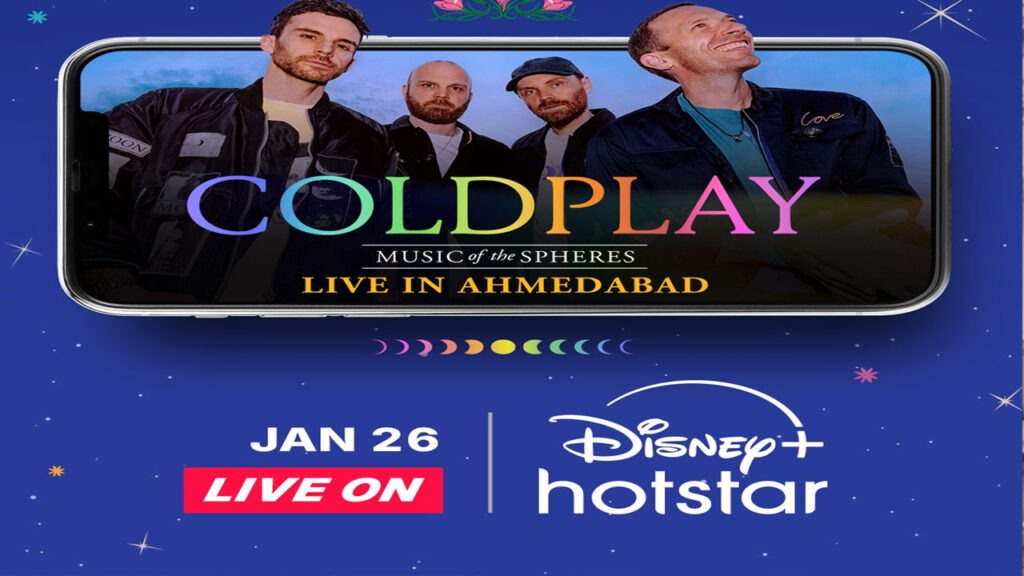 డిస్నీ+ హాట్‌స్టార్ కోల్డ్‌ప్లే ప్రత్యక్ష ప్రదర్శన