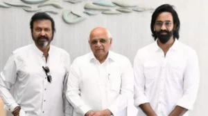 గుజరాత్ ముఖ్యమంత్రిని కలిసిన మోహన్ బాబు,విష్ణు