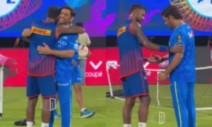 క్రికెట్ మైదానంలో ధోనీ,హార్దిక్ ..వీడియో వైరల్