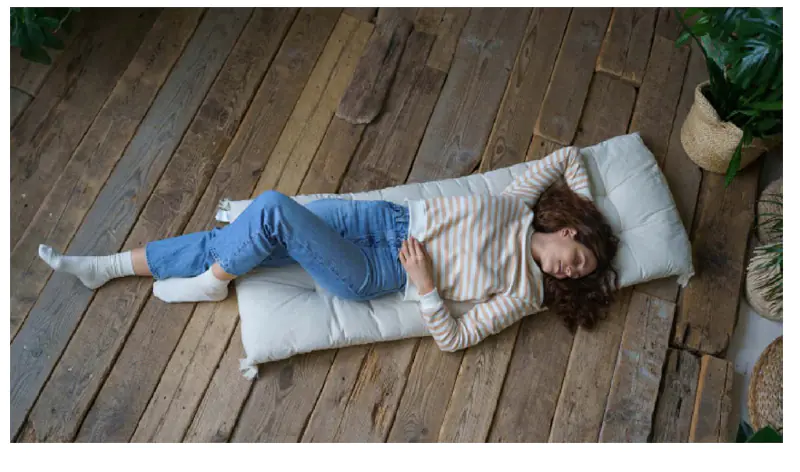 Sleeping on the floor at night has many health benefits