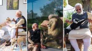 వంతారాలో వ‌న్య‌ప్రాణుల‌తో మోడీ