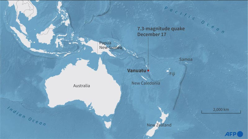 Earthquake in Pacific count