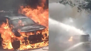 తిరుమల ఘాట్ రోడ్డులో అగ్నికి ఆహుతైన కారు