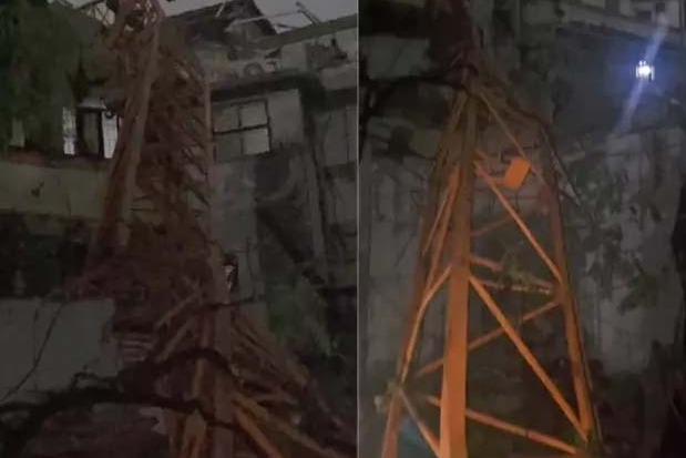 Hyderabad : ఆబిడ్స్‌లో ప్రమాదవశాత్తు కుప్పకూలిన భారీ క్రేన్