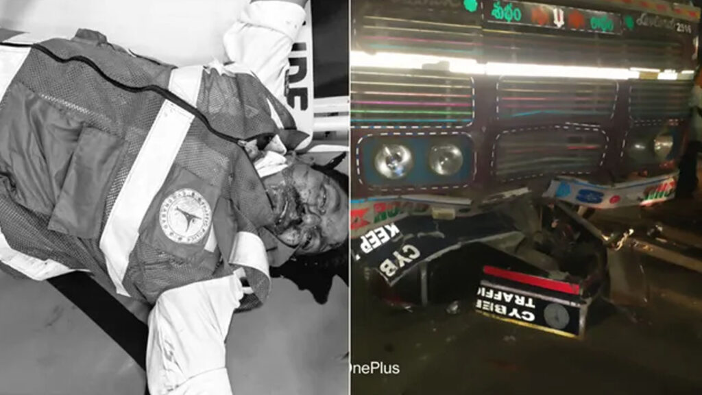 Miyapur : మెట్రో స్టేషన్‌ వద్ద లారీ బీభత్సం..కానిస్టేబుల్‌ మృతి