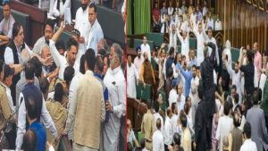 జ‌మ్మూక‌శ్మీర్ అసెంబ్లీలో ఎమ్మెల్యేల ఘ‌ర్ష‌ణ