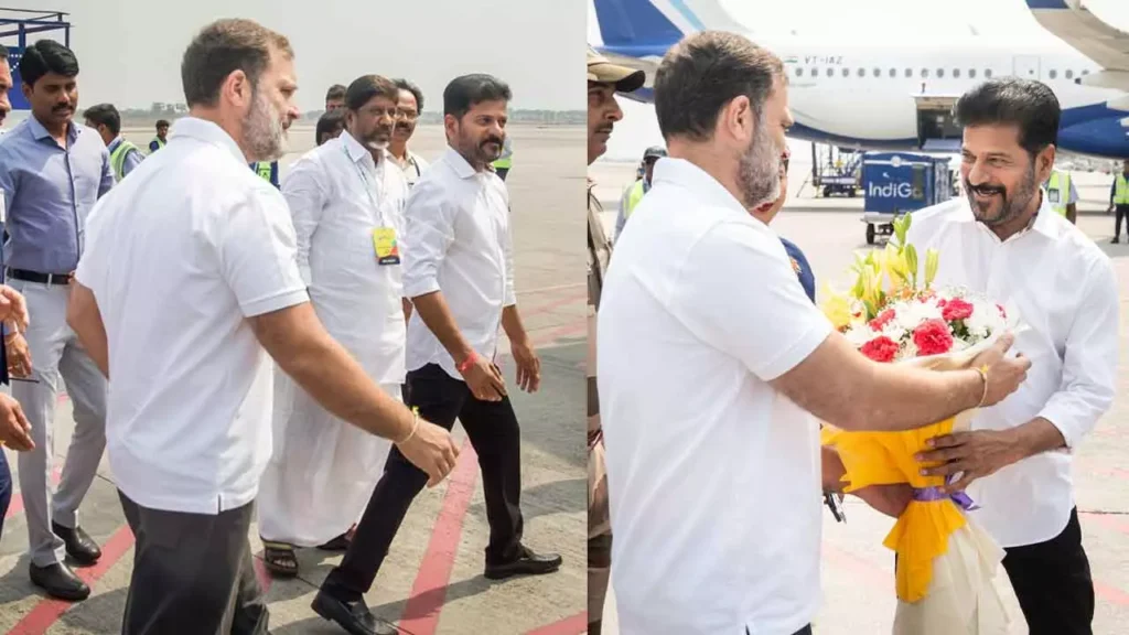 Rahul Gandhi: భారత్ సమ్మిట్‌కి వచ్చిన రాహుల్.. స్వాగతం పలికిన రేవంత్ రెడ్డి