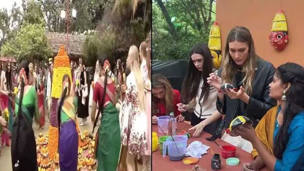 Shilparamam: శిల్పారామంలో ప్రపంచ సుందరీమణుల సందడి