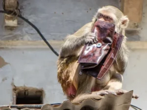 నగలు ఉన్న పర్సును లాక్కెళ్లిన కోతి..తర్వాత ఏమైంది?