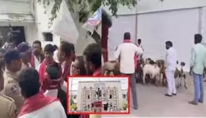 యాదవ సంఘం గొర్రెల మందతో గాంధీభవన్ ముందు వినూత్న నిరసన