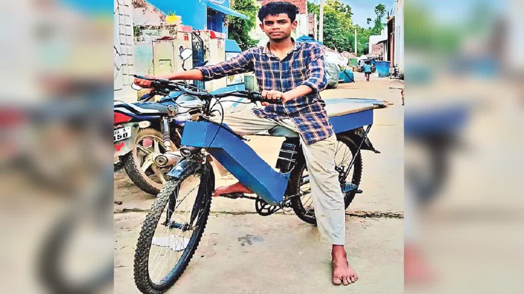 electric cycle : సొంతంగా ఈ-సైకిల్ తయారుచేసిన విద్యార్థి