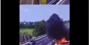 రోడ్ పైన కూలిన విమానం.. ఇద్దరు పైల‌ట్స్ మృతి