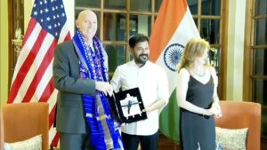 హైదరాబాద్‌ తాజ్ కృష్ణ హోటల్‌లో అమెరికా స్వాతంత్ర్య వేడుకలకు హాజరైన రేవంత్