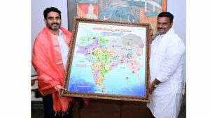 లోకేష్‌కు బీజేపీ నేత ఇచ్చిన చిత్రపటంలో తెలంగాణ లేకపోవడంపై బీఆర్ఎస్ ఫైర్