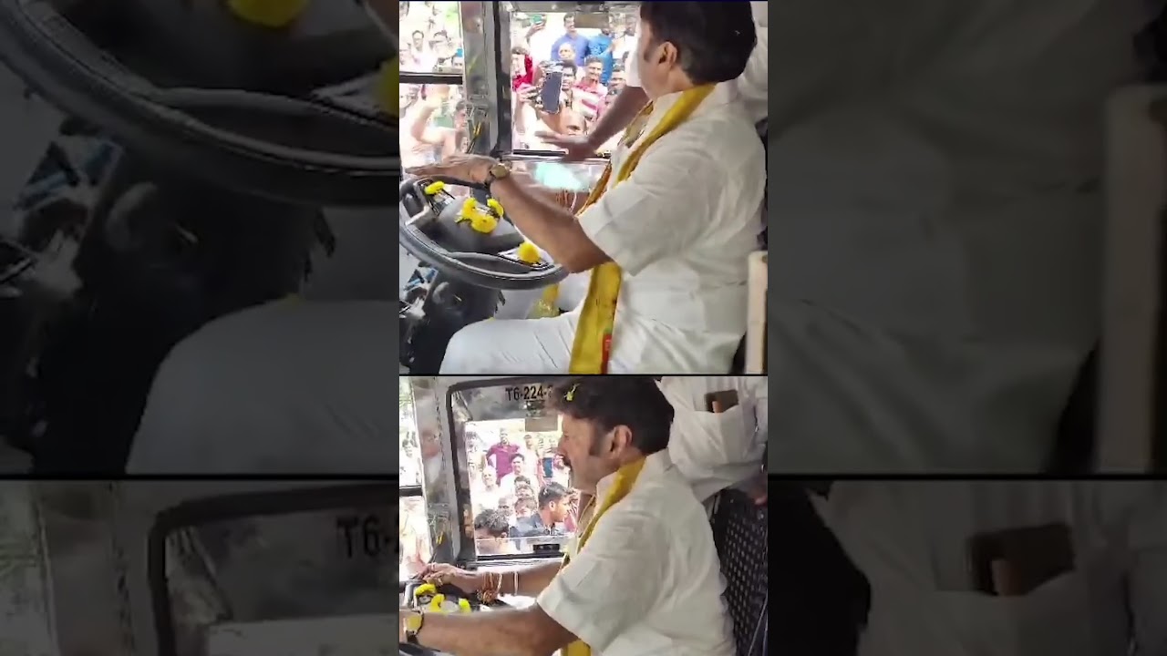 హిందూపురంలో ఆర్టీసీ బస్సు నడిపిన బాలకృష్ణ