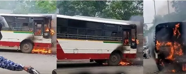 News Telugu: Bus Fire- ఆర్టీసీ బస్సులో అగ్నిప్రమాదం.. తృటిలో తప్పించుకున్న ప్రయాణికులు