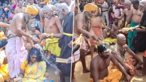 మొక్కు తీరాలంటే త‌ల‌పై కొబ్బ‌రికాయ ప‌గ‌లాల్సిందే!