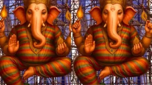 లక్ష చీరలతో లక్షణమైన వినాయకుడు