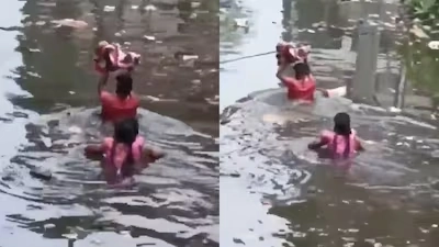 Flood Hero : తండ్రి వరదలో బిడ్డను కాపాడిన కథ