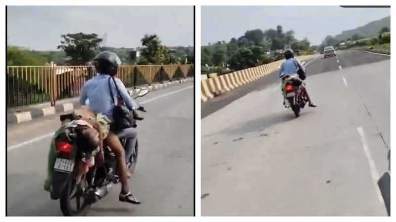 Nagapur : హృదయ విదారక సంఘటన.. భార్య మృతదేహాన్ని బైక్ పై తీసుకెళ్లిన భర్త