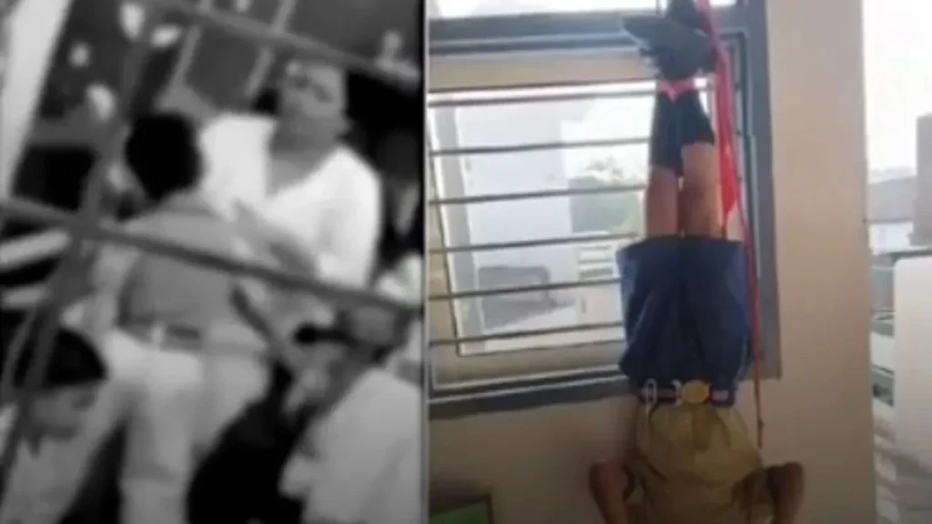 Telugu News: Crime:హోంవర్క్ చేయలేదని తలకిందులుగా వేలాడదీసిన ప్రిన్సిపాల్.. ఎక్కడంటే?