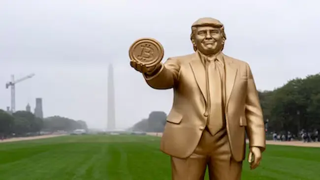 Trump Golden Statue - అమెరికా క్యాపిటల్‌ భవనం వెలుపల ట్రంప్‌ బంగారు విగ్రహం  
