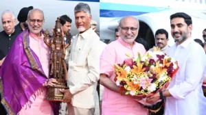 ఏపీ పర్యటనకు ఉపరాష్ట్రపతి.. సీఎం, గవర్నర్ ఘన స్వాగతం