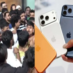 iPhone-ఐఫోన్ 17 కోసం కొట్టుకుంటున్న కస్టమర్లు