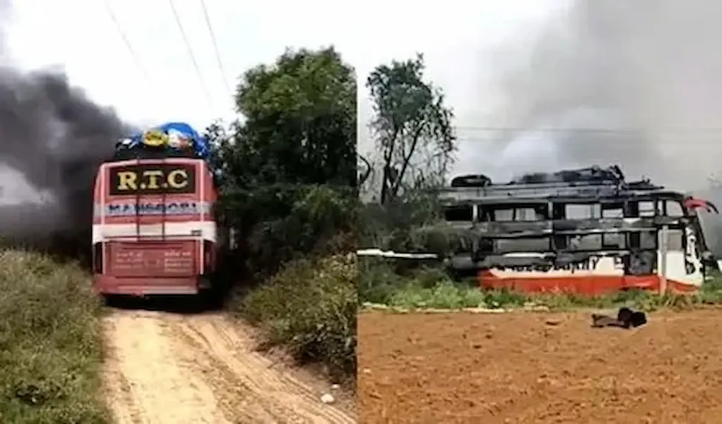 News Telugu: Crime: కూలీలతో వెళ్తున్న బస్సుకు మంటలు.. ఇద్దరు దగ్ధం