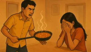భార్య ముఖంపై వేడి చేపలు పులుసు పోసిన భర్త.. ఎందుకంటే?