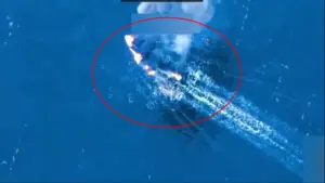 అమెరికా దాడిలో ధ్వంసమైన డ్రగ్స్ బోటు.. నలుగురు మృతి