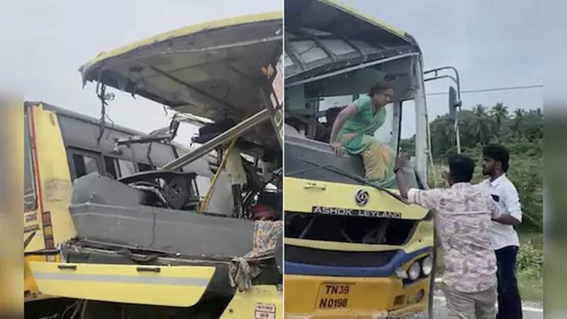 Breaking News -Accident : రెండు బస్సులు ఢీ.. 10 మంది మృతి