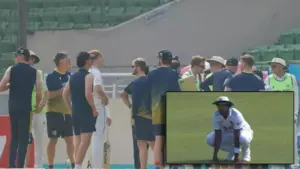 కంపించిన భూమి.. కింద కూర్చున్న ప్లేయర్స్