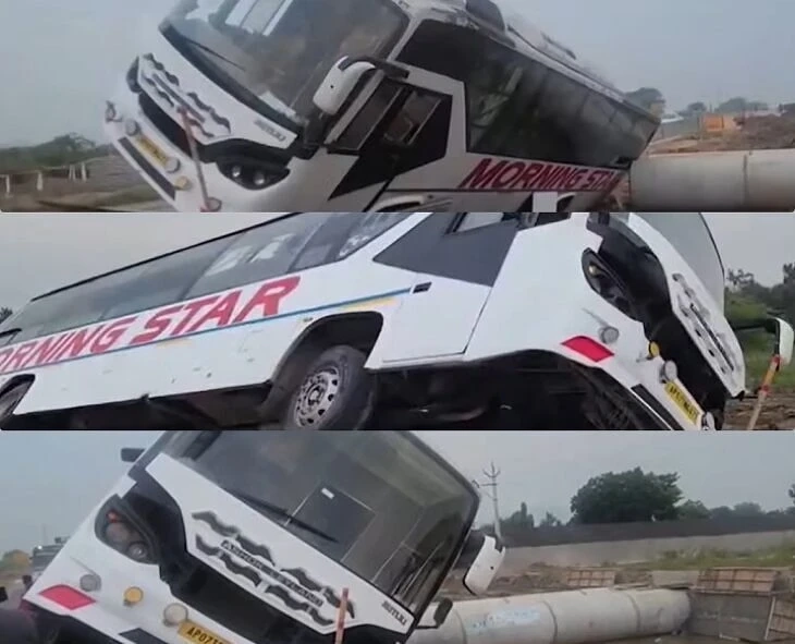Accident: పల్నాడు జిల్లాలో బస్సు ప్రమాదం – అప్రమత్తతతో తప్పిన పెద్ద ప్రమాదం