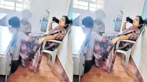 ఎట్టకేలకు కాళ్లు నొక్కించుకున్న పంతులమ్మపై సస్పెన్షన్ వేటు