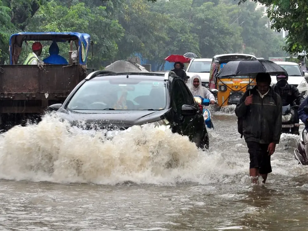 Torrential rain in Nellore district