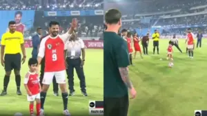 రేవంత్ రెడ్డి మనవడు మెస్సీతో ఫుట్‌బాల్..