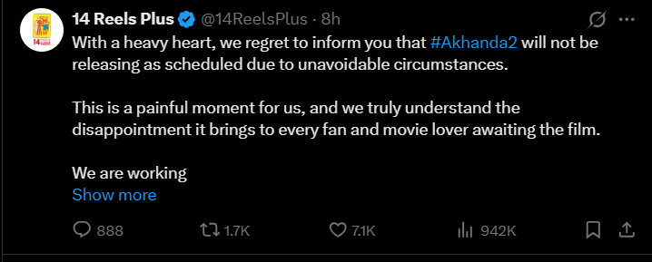 'Akhanda 2' release postponed