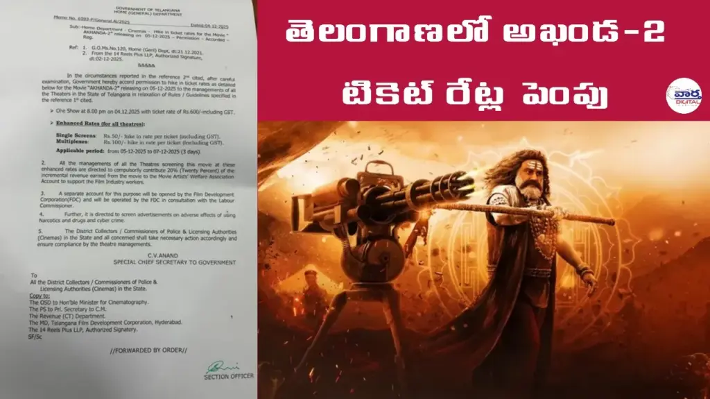 తెలంగాణలో అఖండ-2 టికెట్ రేట్ల పెంపు