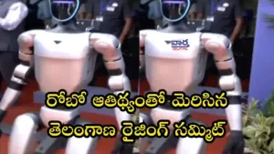 రోబో ఆతిథ్యంతో మెరిసిన తెలంగాణ రైజింగ్ సమ్మిట్