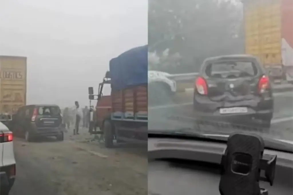 Noida: More than a dozen vehicles collided due to fog