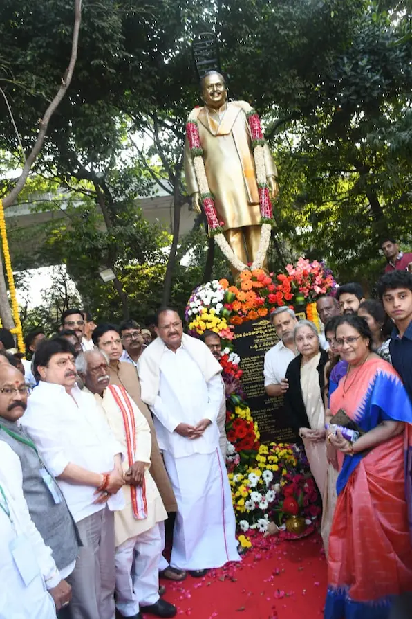 Statue of SP Bala unveiled in Ravindra Bharathi premises