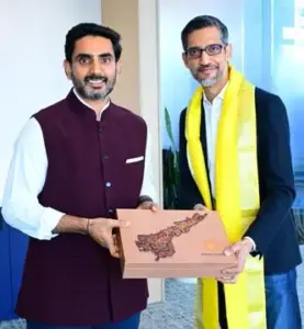 గూగుల్ సీఈవో సుందర్ పిచాయ్‌తో లోకేష్ సమావేశం