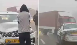 పొగమంచుతో ఢీ కొన్న వాహనాలు.. పలువురికి గాయాలు