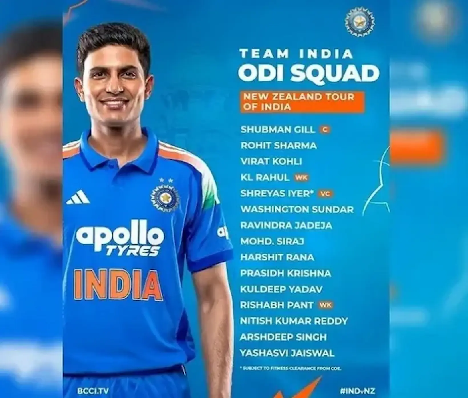 ODI Series: న్యూజిలాండ్ వన్డే సిరీస్‌.. భారత్ జట్టు ప్రకటన